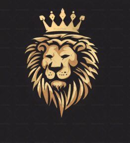 Majestätischer Löwe und Krone